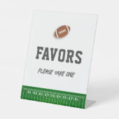 Eerste jaar Down Football Verjaardagsgunsten teken Reclamebord Met Voetstuk (Voorkant)