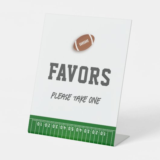 Eerste jaar Down Football Verjaardagsgunsten teken Reclamebord Met Voetstuk (Voorkant)