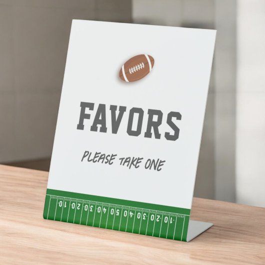 Eerste jaar Down Football Verjaardagsgunsten teken Reclamebord Met Voetstuk