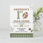 Eerste jaar Down Football verjaardagsuitnodiging, Kaart (Staand voorkant)