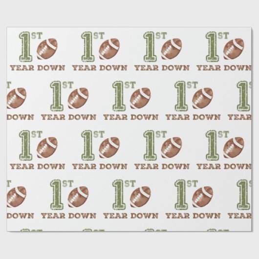 Eerste jaar Down Football Wrapping Paper Cadeaupapier (Vlak)