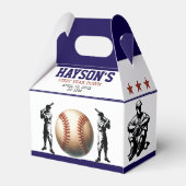 Eerste jaar down honkbal 1e verjaardagsfeest bedankdoosjes (Achterkant)