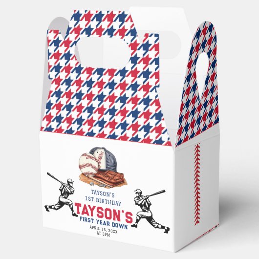 Eerste jaar down honkbal 1e verjaardagsfeest bedankdoosjes (Geopend)