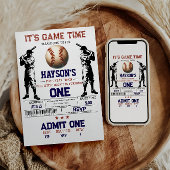 Eerste jaar down honkbal 1e verjaardagsfeest kaart