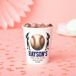 Eerste jaar down honkbal 1e verjaardagsfeest papieren bekers