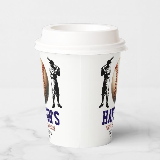 Eerste jaar down honkbal 1e verjaardagsfeest papieren bekers (Rechts)