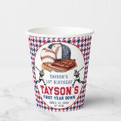 Eerste jaar down honkbal 1e verjaardagsfeest papieren bekers (Voorkant)