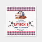 Eerste jaar down honkbal 1e verjaardagsfeest servet (Voorkant)