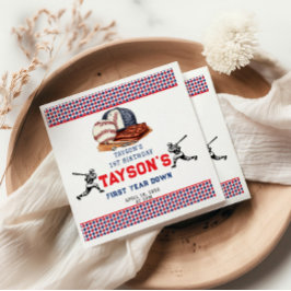 Eerste jaar down honkbal 1e verjaardagsfeest servet