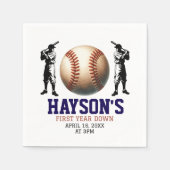 Eerste jaar down honkbal 1e verjaardagsfeest servet (Voorkant)