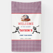 Eerste jaar down honkbal 1e verjaardagsfeest spandoek (Verticaal)