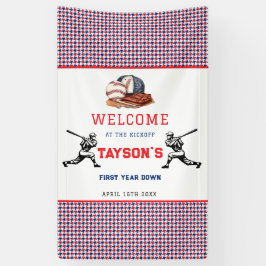 Eerste jaar down honkbal 1e verjaardagsfeest spandoek