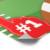 Eerste jaar Down Red Football 1st Birthday Foam Poster (Hoek)