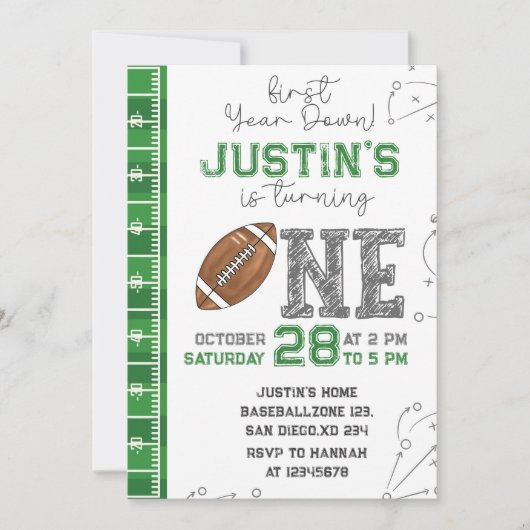 Eerste jaar Down Verjaardag Uitnodiging Eerste jaa (Voorkant)