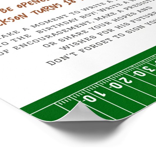 Eerste Jaar Down Voetbal Verjaardag Tijd Capsule Poster (Hoek)