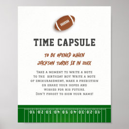 Eerste Jaar Down Voetbal Verjaardag Tijd Capsule Poster