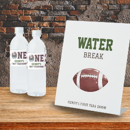 Eerste jaar Down Water Break Football Verjaardag Reclamebord Met Voetstuk