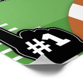 Eerste jaar Down Zwart Football 1st Verjaardagssch Poster (Hoek)