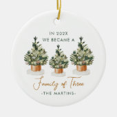 Eerste jaar Familie van drie kerstbomen Foto Keramisch Ornament (Voorkant)