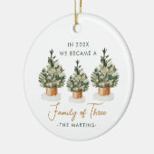 Eerste jaar Familie van drie kerstbomen Foto Keramisch Ornament (Links)