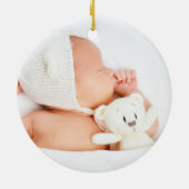 Eerste jaar Familie van drie kerstbomen Foto Keramisch Ornament (Achterkant)