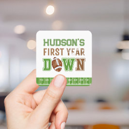 Eerste Jaar Football 1e Verjaardag Vierkante Sticker