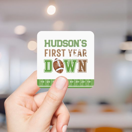 Eerste Jaar Football 1e Verjaardag Vierkante Sticker