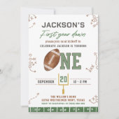 Eerste Jaar Football Eerste Verjaardagsfeestje Kaart (Voorkant)