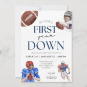 Eerste jaar football thema eerste verjaardag kaart (Voorkant)