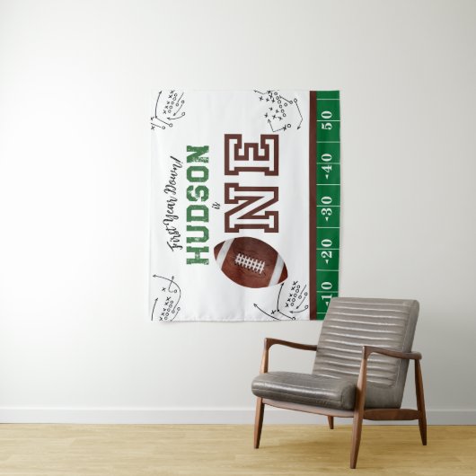 Eerste Jaar Football Verjaardag Achtergrond Wandkleed (In situ)