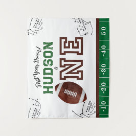 Eerste Jaar Football Verjaardag Achtergrond Wandkleed