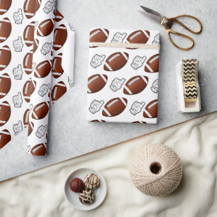 Eerste Jaar Football Verjaardag Cadeaupapier