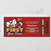 Eerste Jaar Gedaan - Voetbal Ticket Kaart (Voorkant)