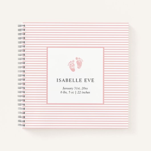 Eerste jaar gepersonaliseerd Baby Baby Memory Book Notitieboek (Voorkant)