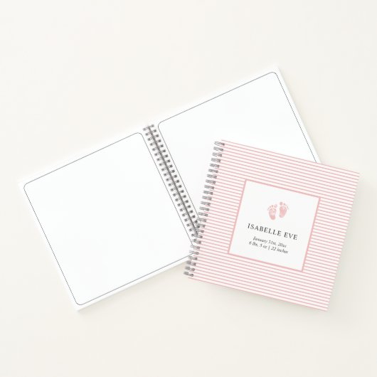 Eerste jaar gepersonaliseerd Baby Baby Memory Book Notitieboek (Binnen)