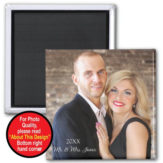 Eerste Jaar Getrouwd Magneet Met Foto