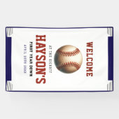 Eerste Jaar Honkbal 1e Verjaardag Welkom Spandoek (Horizontaal)