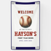 Eerste Jaar Honkbal 1e Verjaardag Welkom Spandoek (Verticaal)