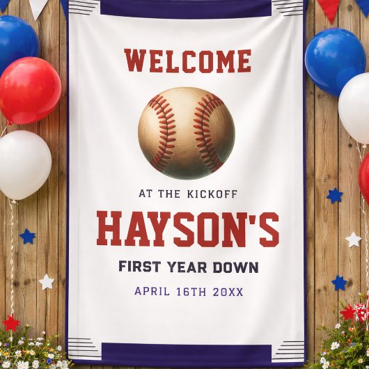 Eerste Jaar Honkbal 1e Verjaardag Welkom Spandoek