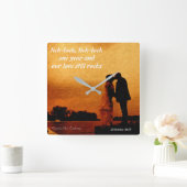 Eerste jaar huwelijksverjaardag vierkante klok (Huis)