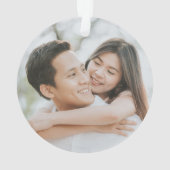 Eerste jaar Ingaged Poinsettia Floral Kerstmis Ornament (achterkant)