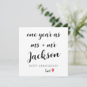 Eerste jaar Jubileum Kaart voor man (Staand voorkant)