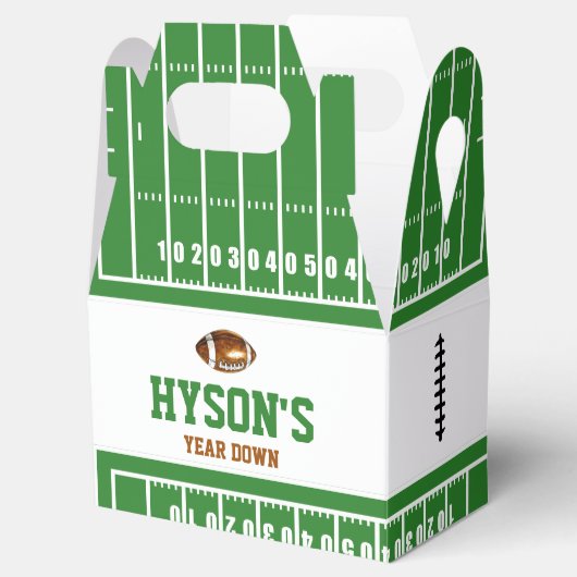 Eerste jaar naar beneden | Football 1e verjaardag Bedankdoosjes (Geopend)