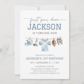 Eerste jaar naar beneden Football 1e verjaardag Kaart (Voorkant)