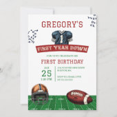 Eerste jaar naar beneden Football 1e verjaardag Kaart (Voorkant)