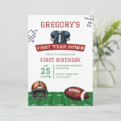 Eerste jaar naar beneden Football 1e verjaardag Kaart (Staand voorkant)