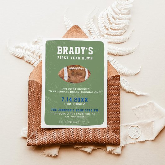 Eerste jaar naar beneden Football | 1e verjaardag Kaart