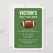 Eerste jaar naar beneden Football | 1e verjaardag Kaart (Voorkant)