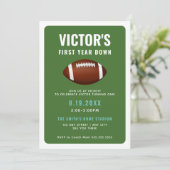 Eerste jaar naar beneden Football | 1e verjaardag Kaart (Staand voorkant)