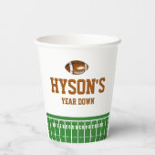 Eerste jaar naar beneden | Football 1e verjaardag Papieren Bekers (Achterkant)